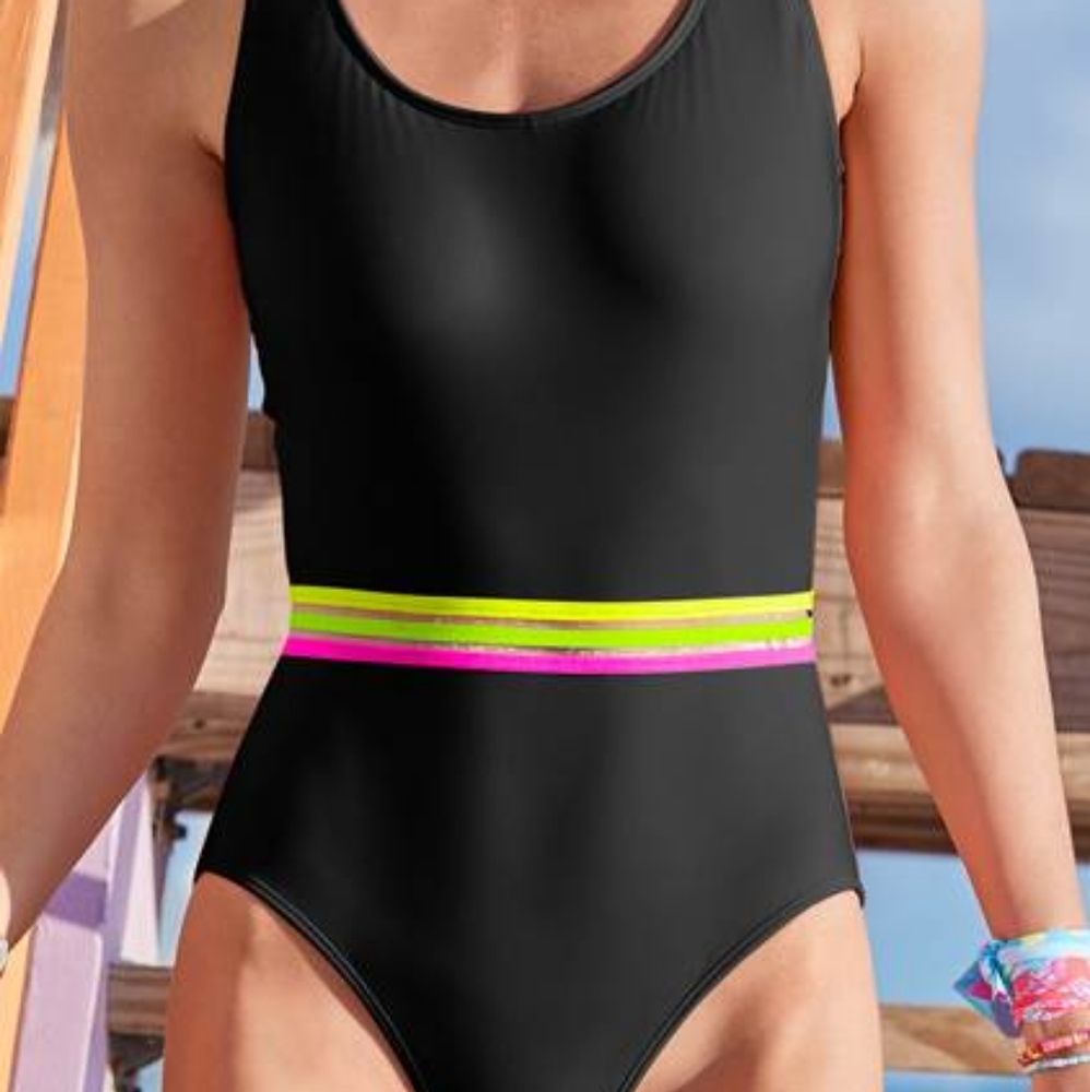 Neon Banded One Piece Swimsuit